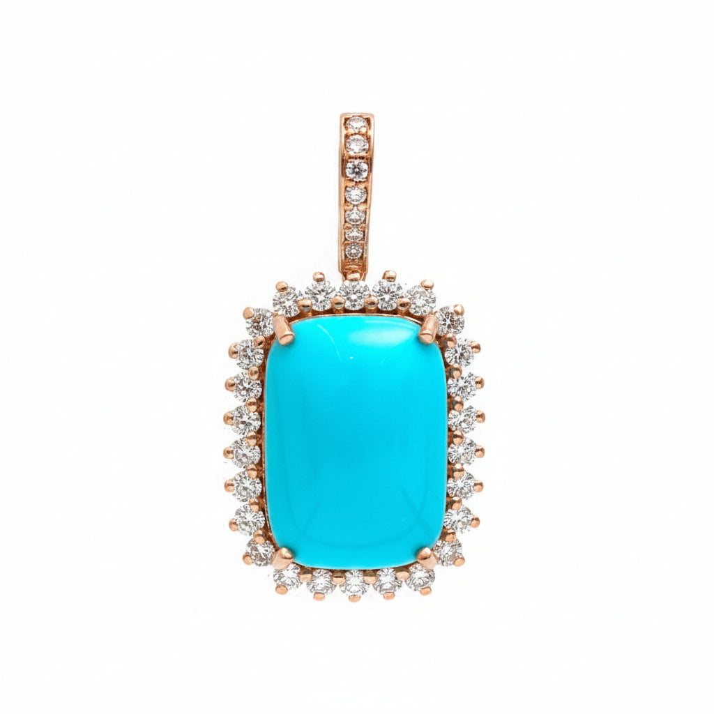 Turquoise Diamond Pendant