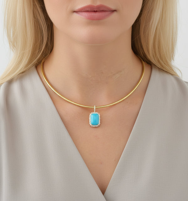 Turquoise Diamond Pendant