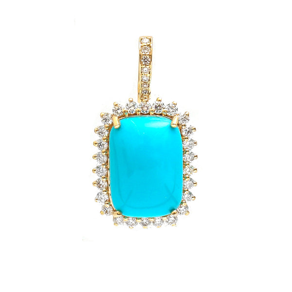Turquoise Diamond Pendant