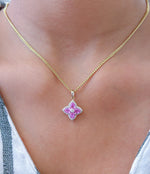 Pink Sapphire Diamond Pendant