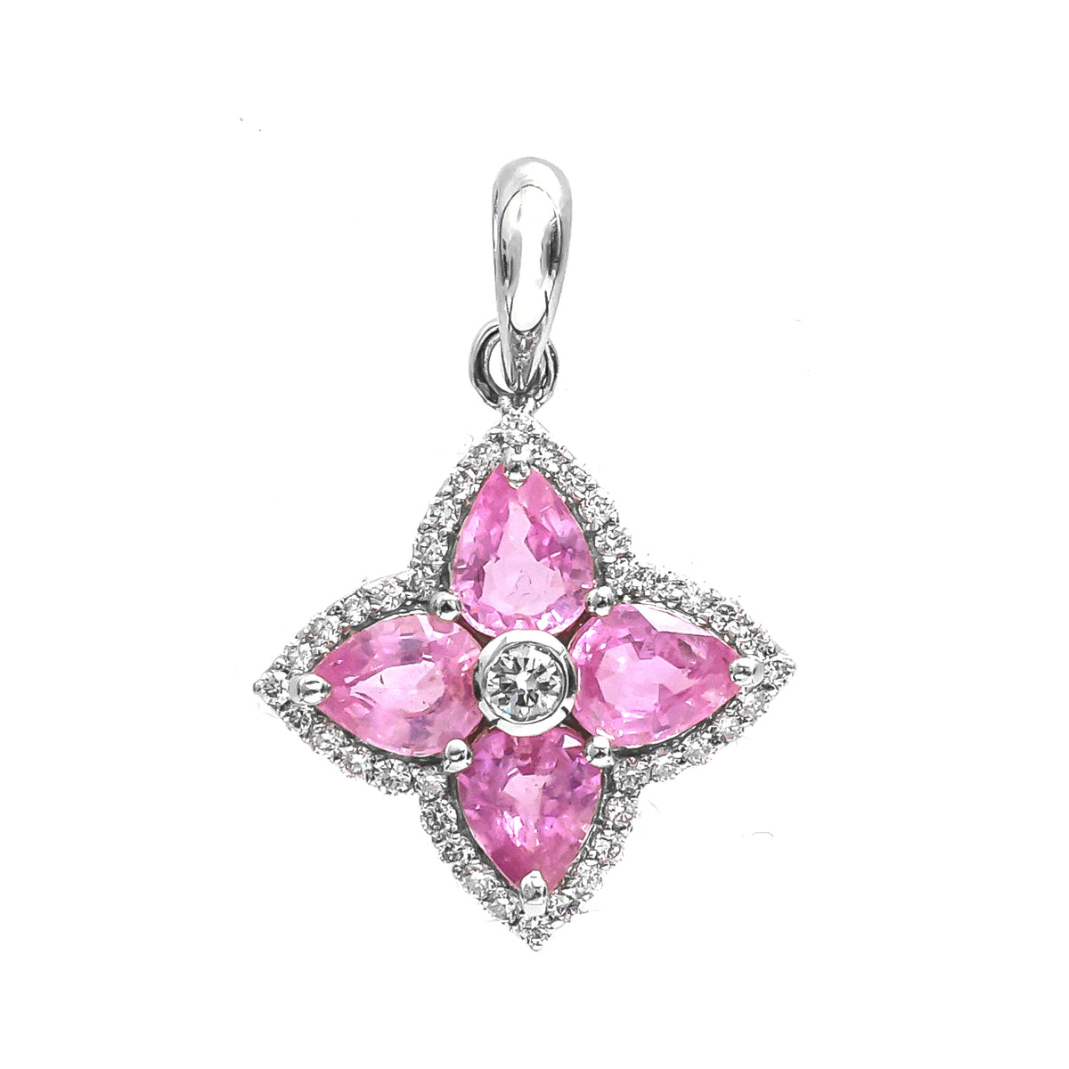 Pink Sapphire Diamond Pendant