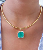 Colombian Emerald Diamond Pendant