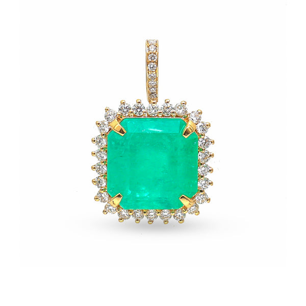 Colombian Emerald Diamond Pendant