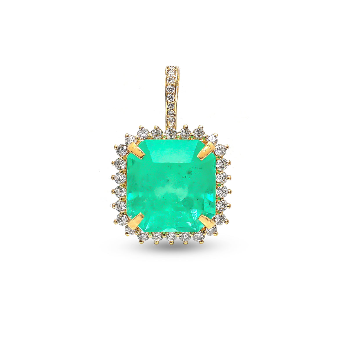 Colombian Emerald Diamond Pendant