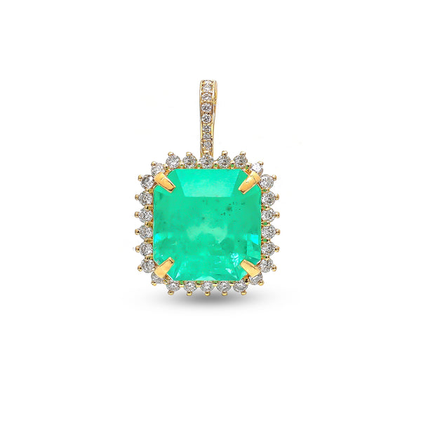 Colombian Emerald Diamond Pendant