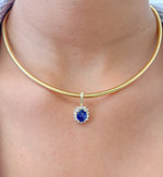 Blue Sapphire Diamond Pendant