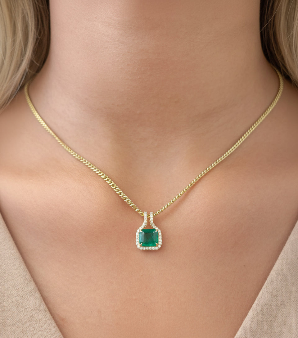 Emerald Diamond Pendant