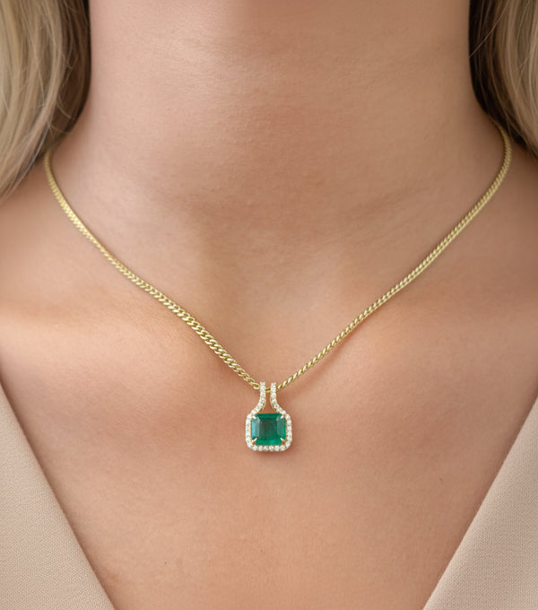 Emerald Diamond Pendant