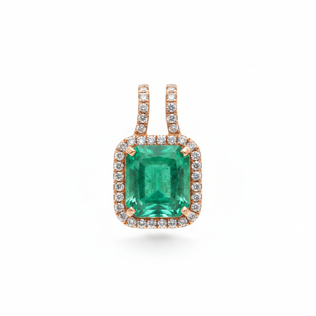 Emerald Diamond Pendant