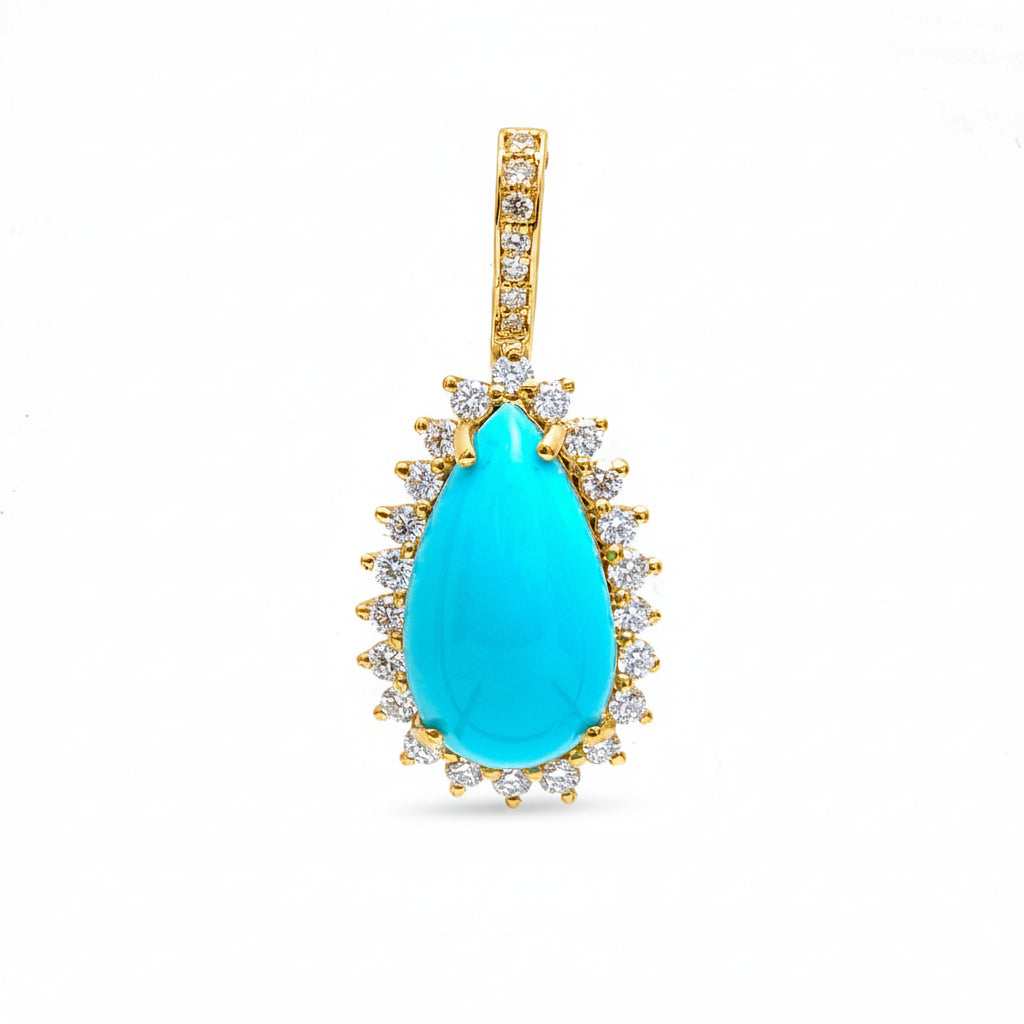 Turquoise Diamond Pendant