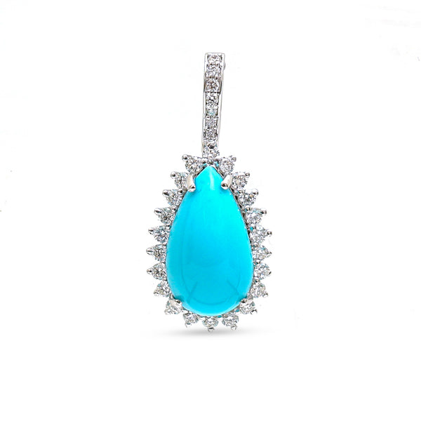 Turquoise Diamond Pendant