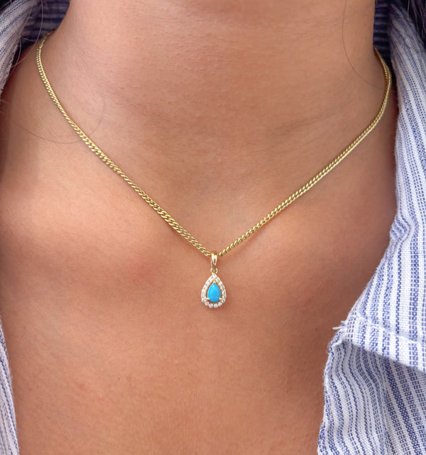 Turquoise Diamond Pendant