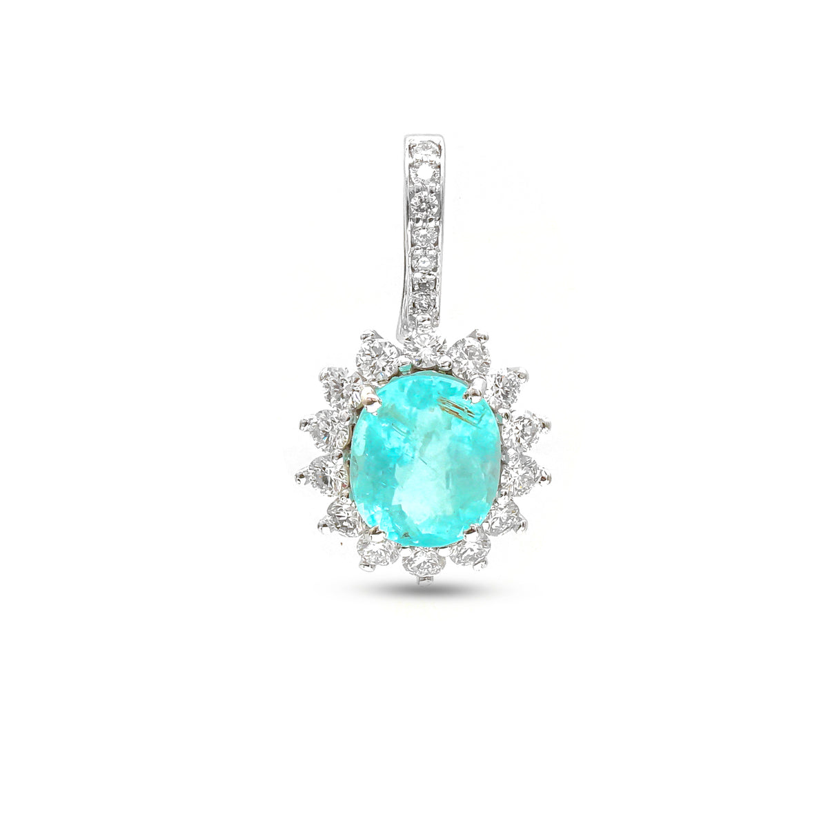 Paraiba Tourmaline Diamond Pendant