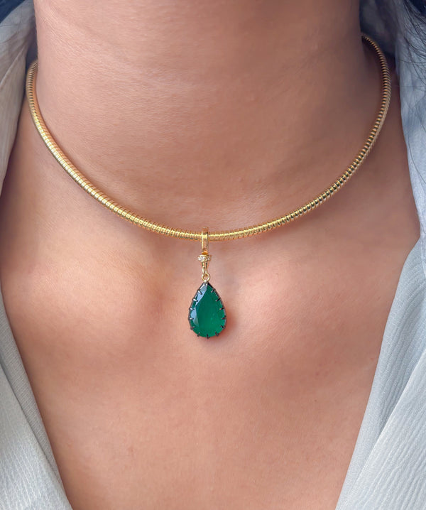 Emerald Diamond Pendant