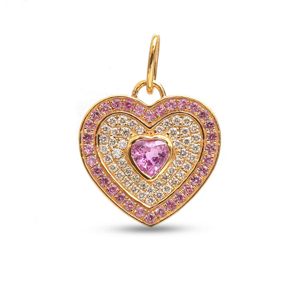 Pink Sapphire Diamond Pendant