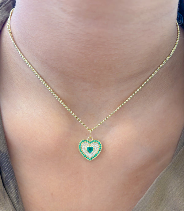 Emerald Diamond Pendant