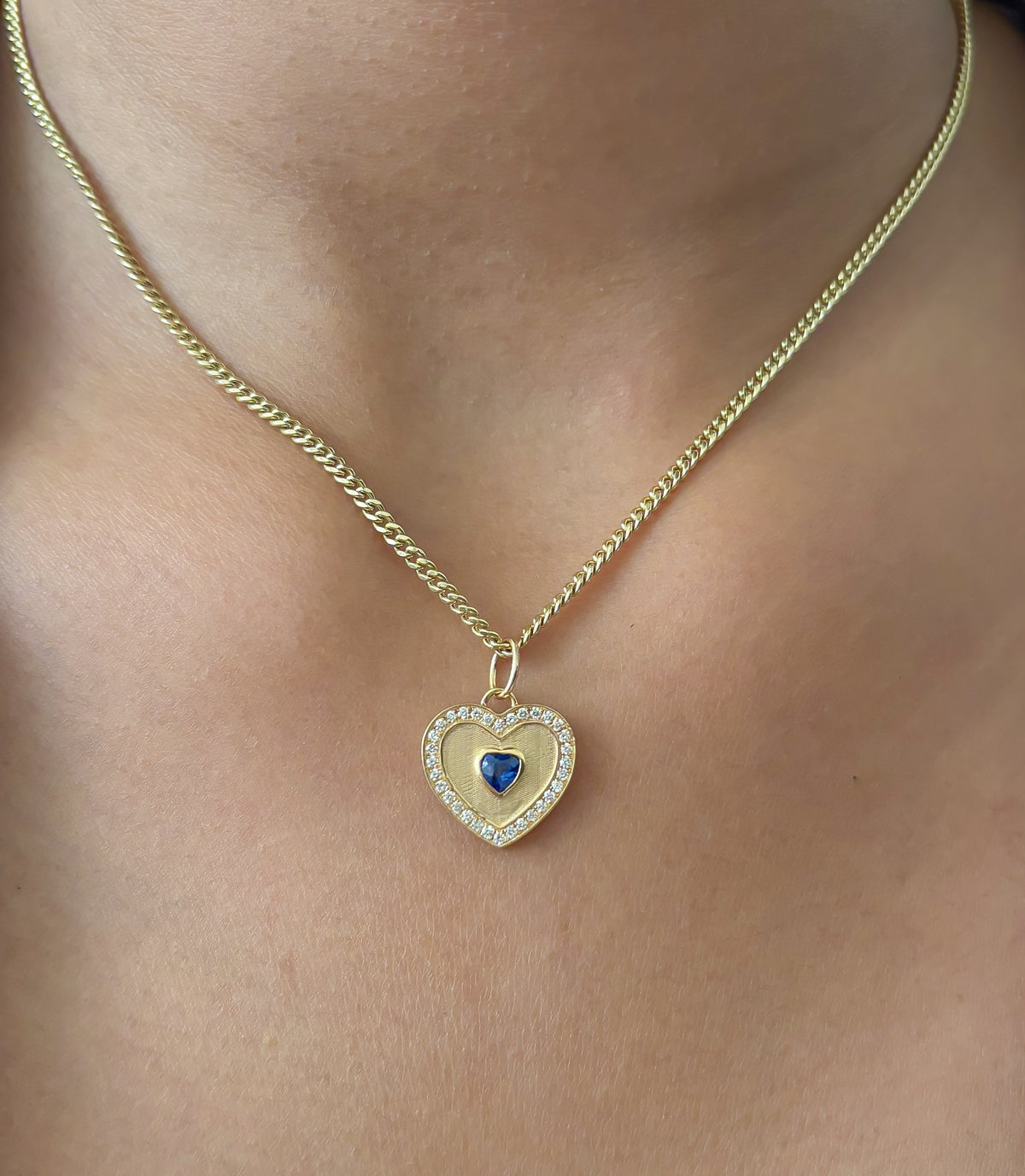 Blue Sapphire Diamond Pendant