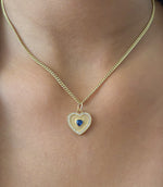 Blue Sapphire Diamond Pendant