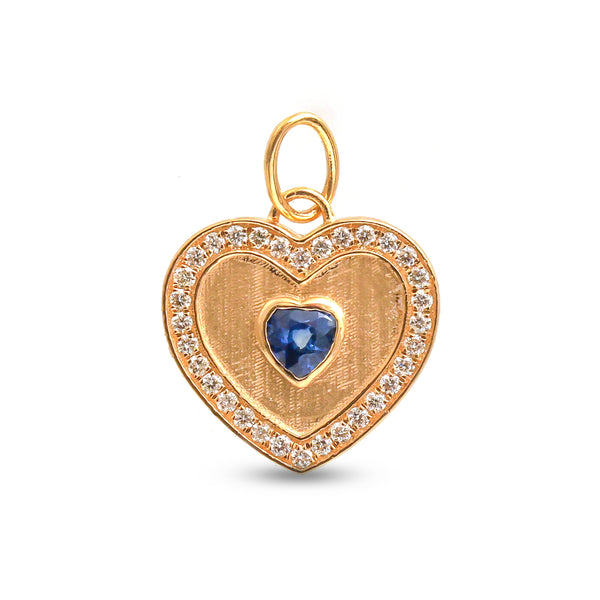 Blue Sapphire Diamond Pendant
