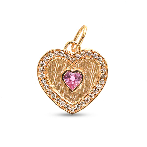 Pink Sapphire Diamond Pendant