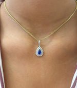 Blue Sapphire Diamond Pendant