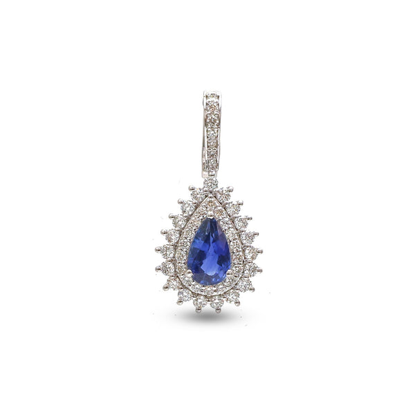 Blue Sapphire Diamond Pendant
