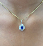 Blue Sapphire Diamond Pendant