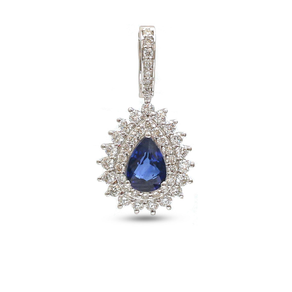 Blue Sapphire Diamond Pendant