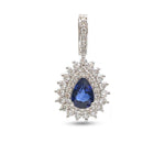 Blue Sapphire Diamond Pendant