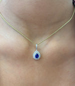 Blue Sapphire Diamond Pendant