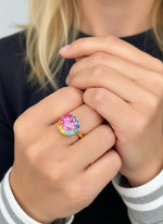 Pink Sapphire Rainbow Sapphire Ring