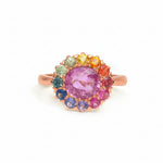 Pink Sapphire Rainbow Sapphire Ring