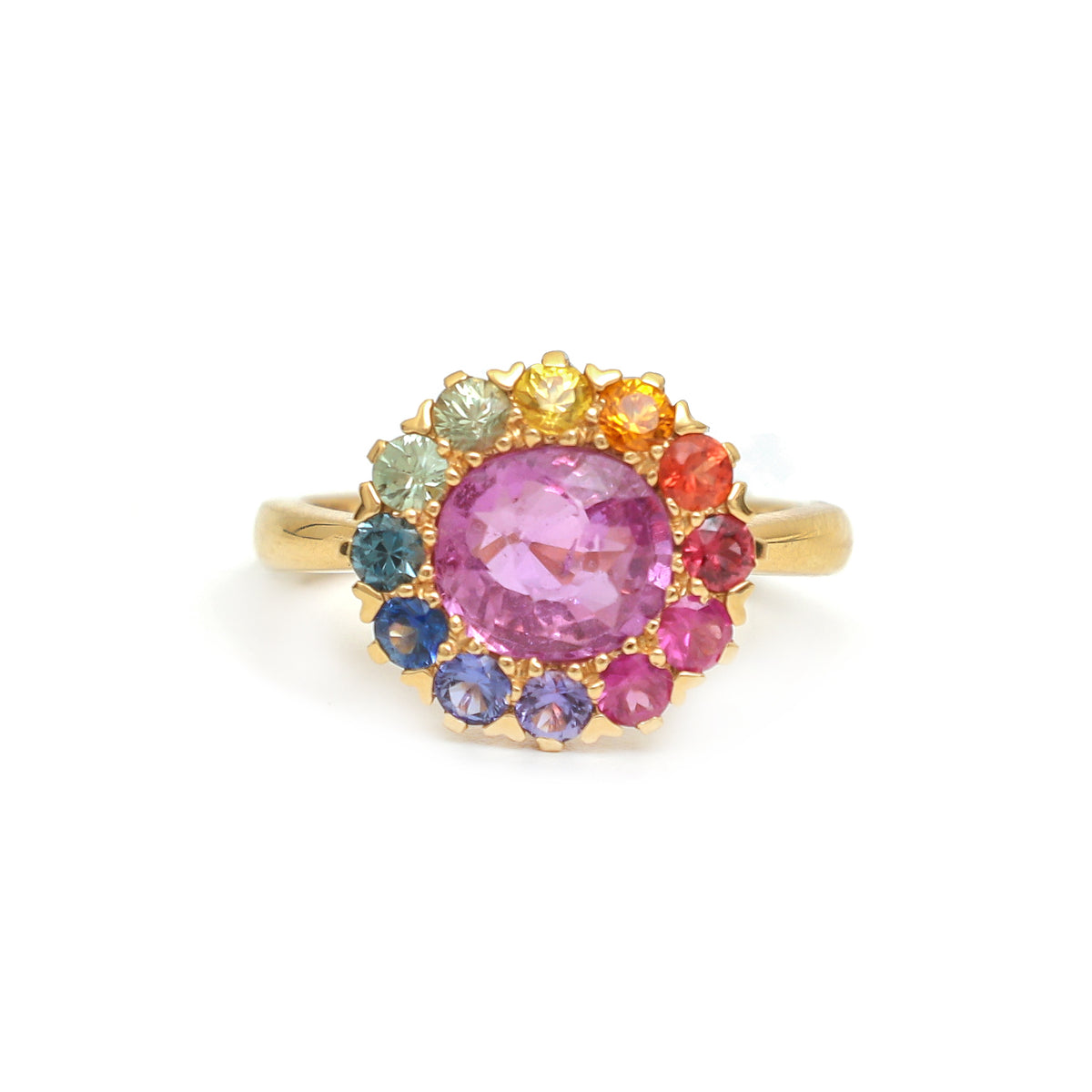 Pink Sapphire Rainbow Sapphire Ring