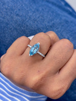 Aquamarine Diamond Ring