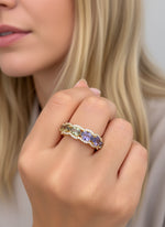 Rainbow Sapphire Diamond Ring