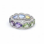 Rainbow Sapphire Diamond Ring