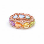 Rainbow Sapphire Diamond Ring