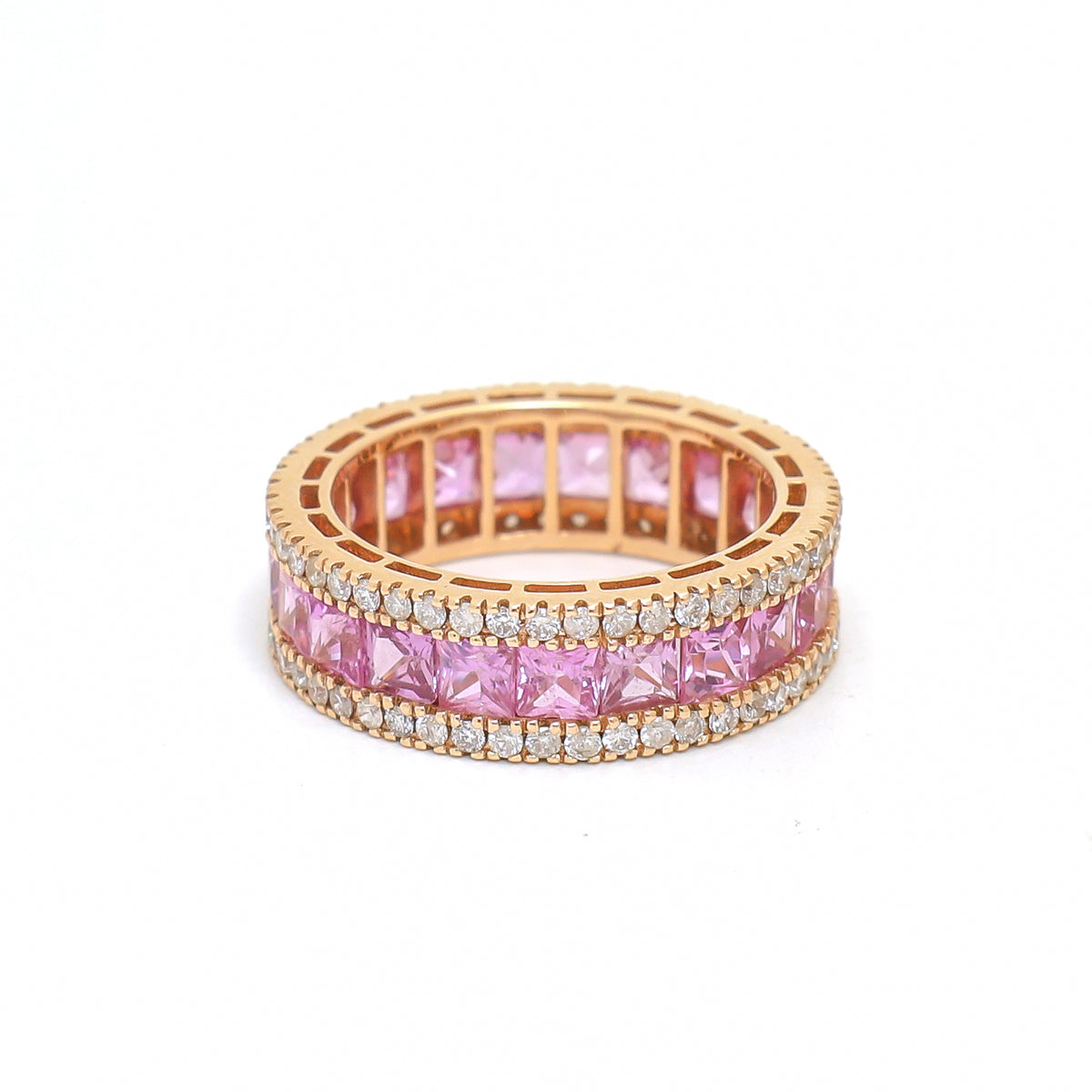 Pink Sapphire Diamond Ring