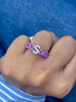 Pink Sapphire Diamond Ring