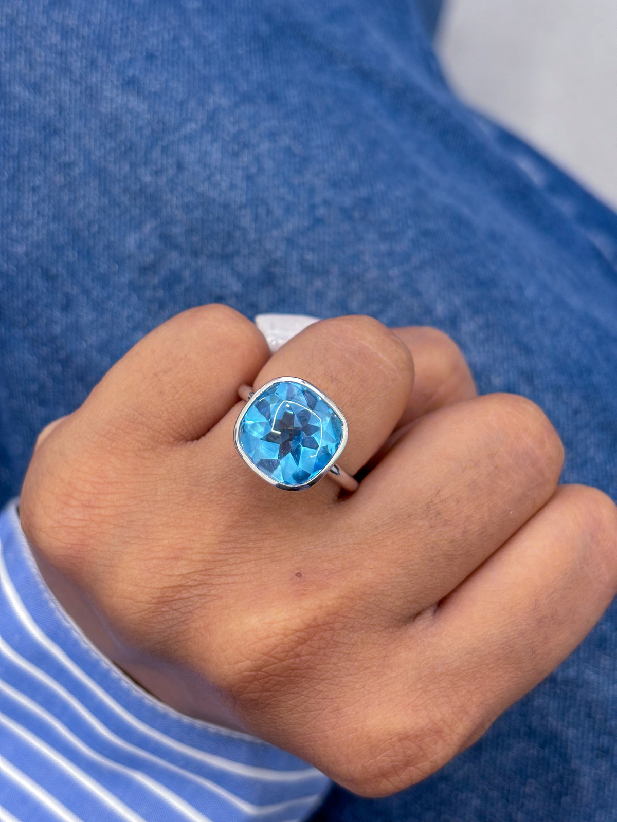 Swiss Blue Topaz Ring