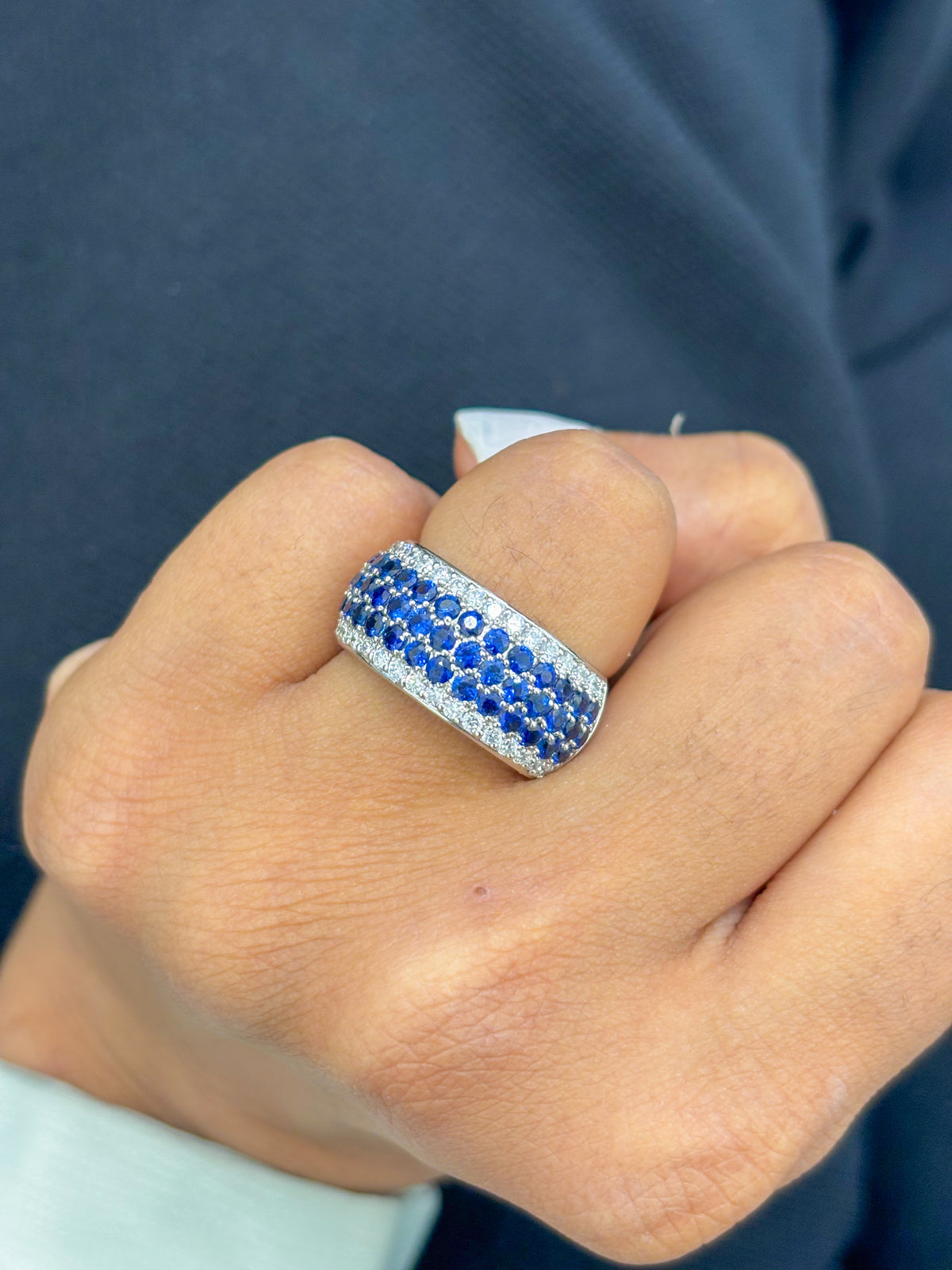 Blue Sapphire Diamond Ring