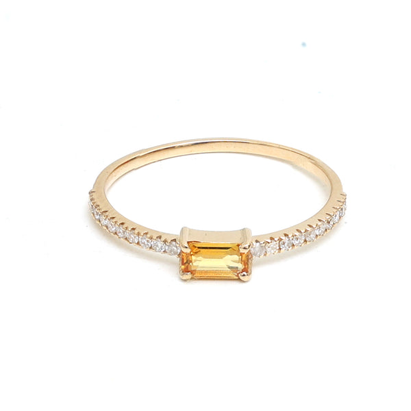 Yellow Sapphire Diamond Ring