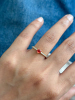 Orange Sapphire Diamond Ring