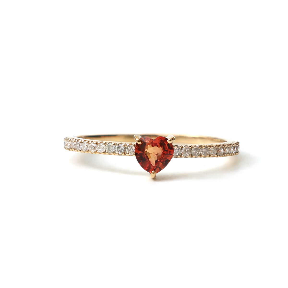 Orange Sapphire Diamond Ring