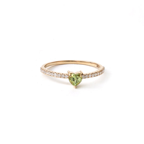 Peridot Diamond Ring