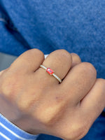 Orange Sapphire Diamond Ring