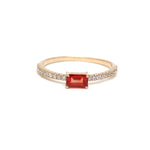 Orange Sapphire Diamond Ring