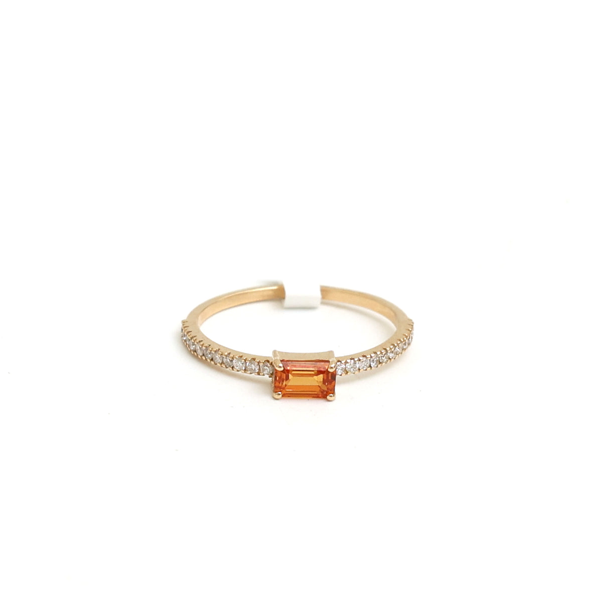 Orange Sapphire Diamond Ring