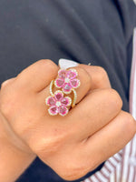 Pink Sapphire Diamond Ring