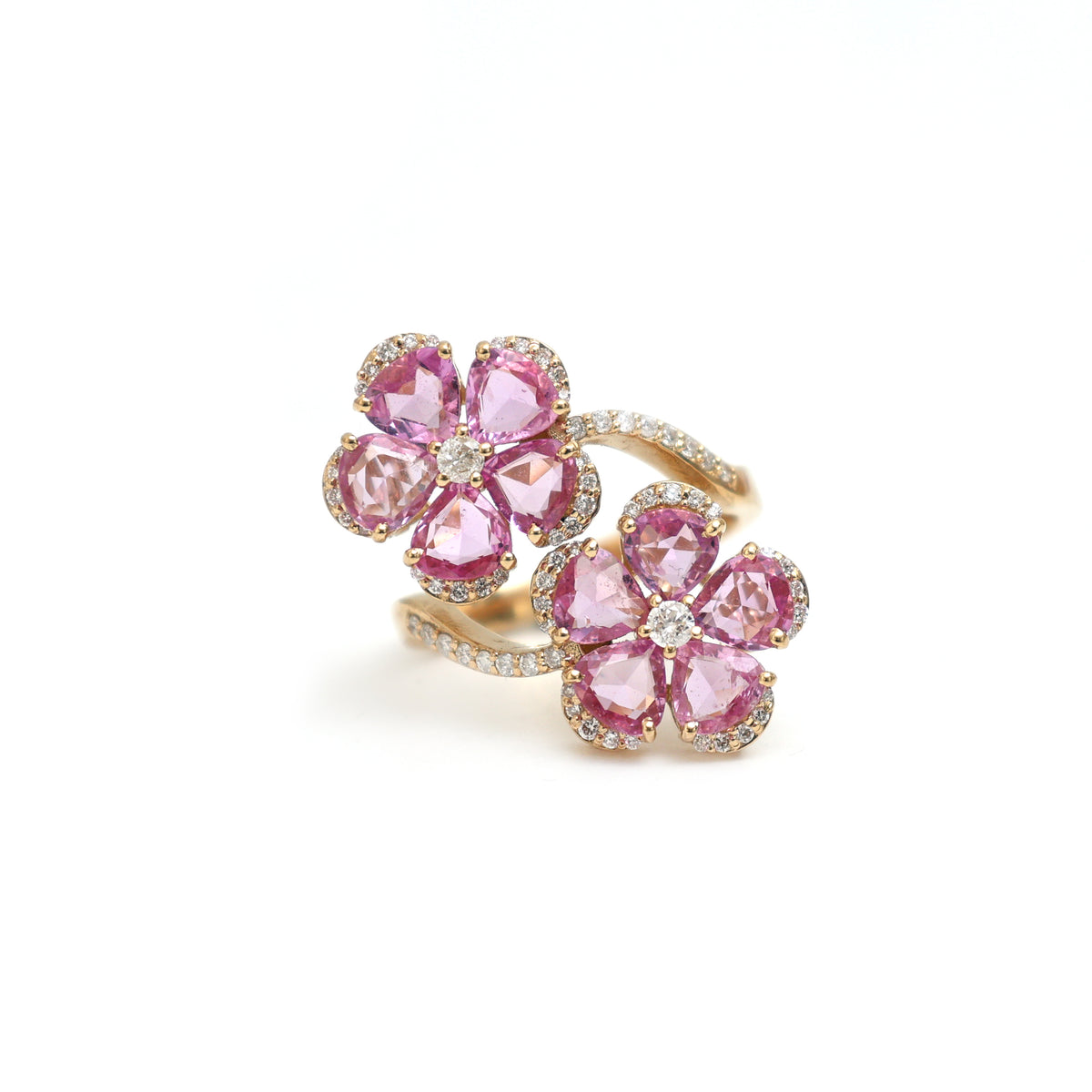 Pink Sapphire Diamond Ring